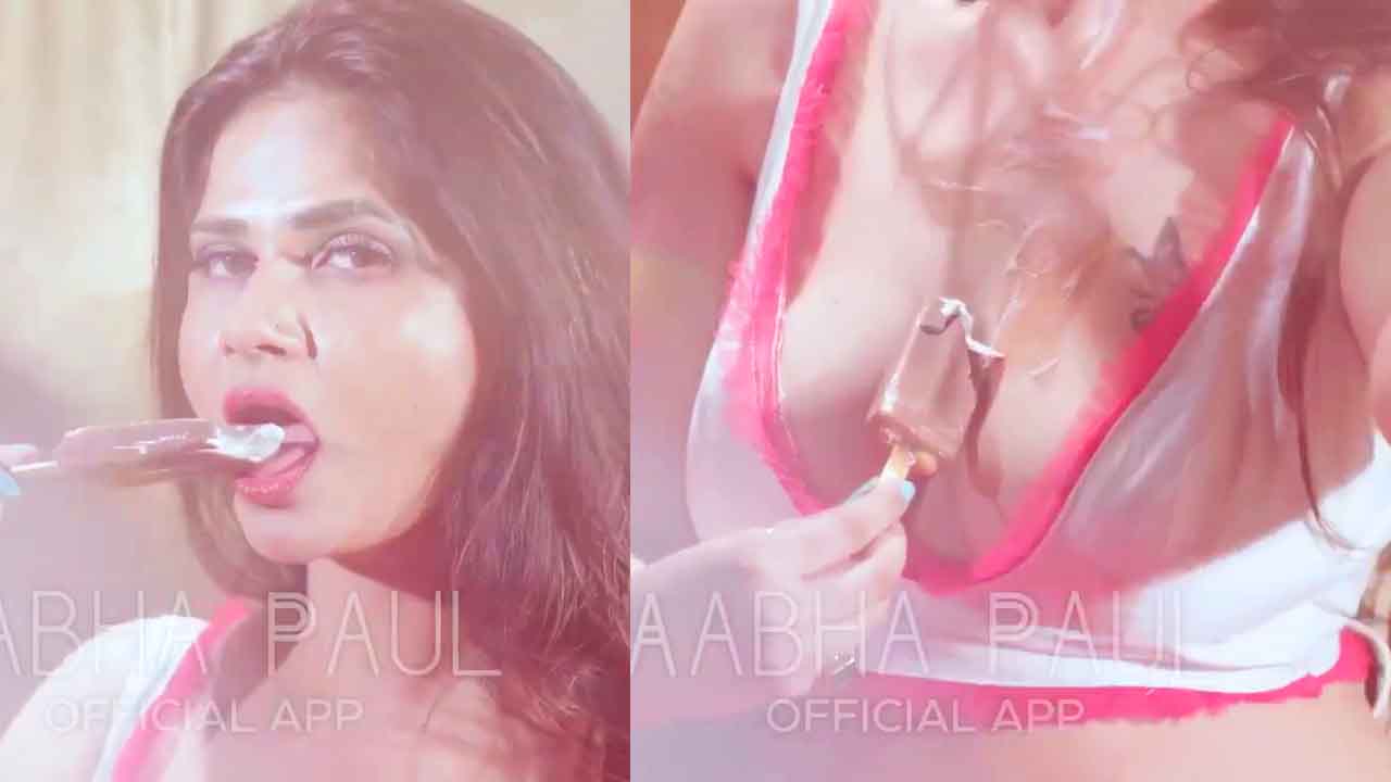 Abha Paul Play With Ice Cream & Boobs