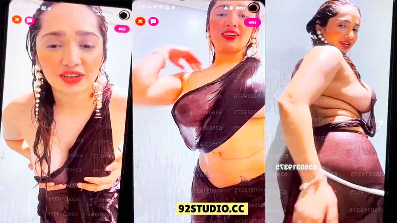 Aditi Mistry Nude Boobs N!pples Visible in Wet Saree Most Expensive Live Video – Part 2