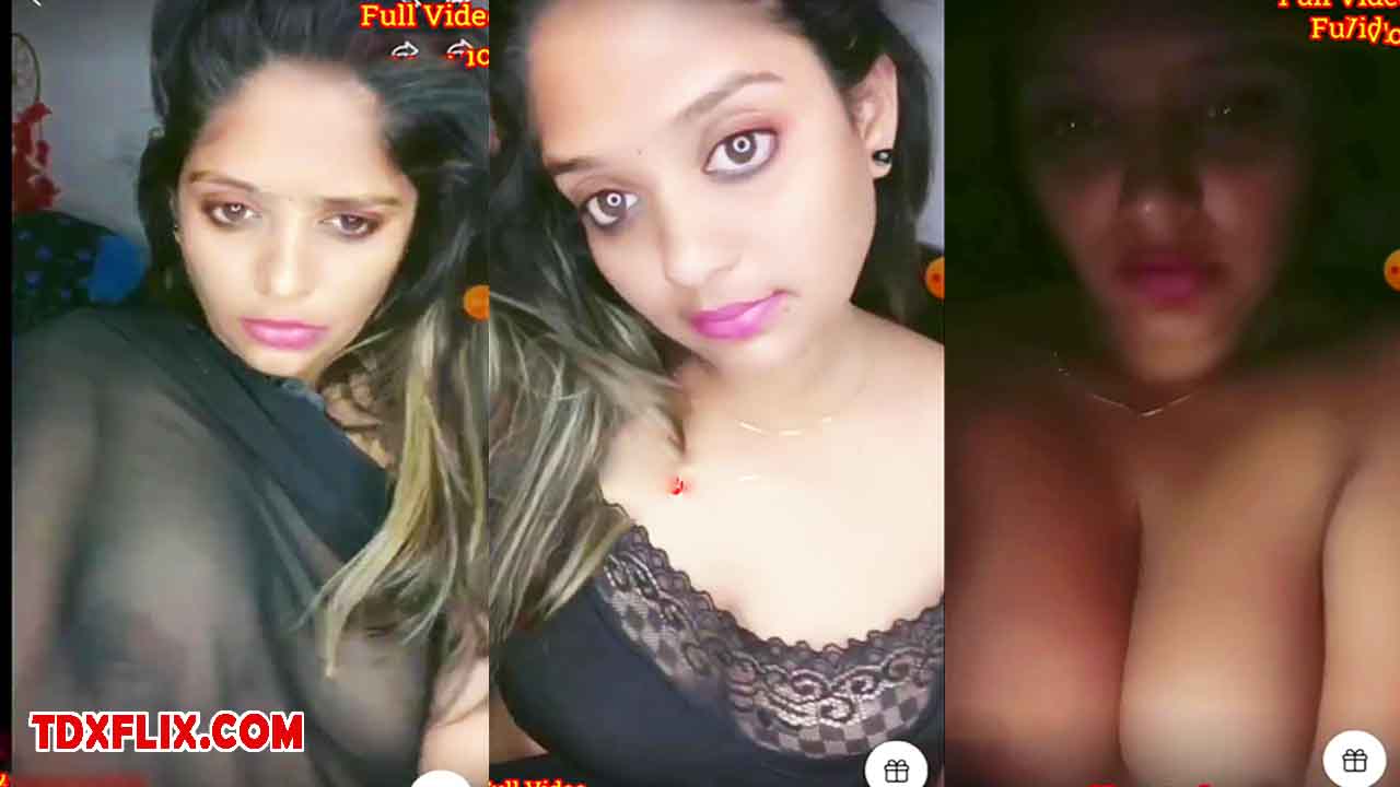 Anu Telugu Show her Boobs in Transparent Black Saree