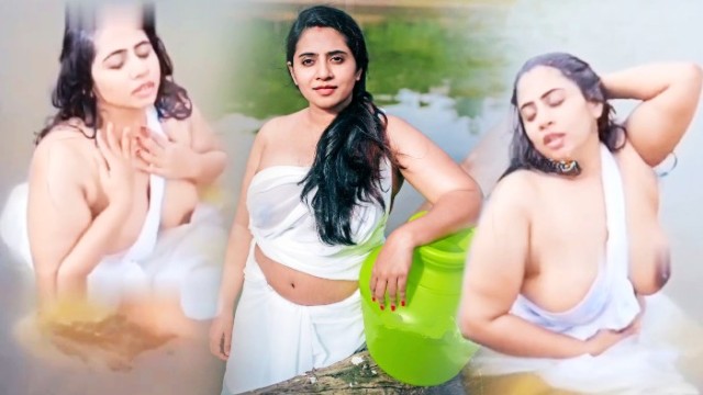 Nila Nambiar Sucking Her Big Boobs and Showing Big ASS By the Pond – Full Video